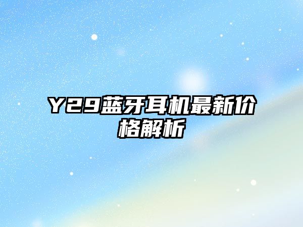 Y29藍牙耳機最新價格解析