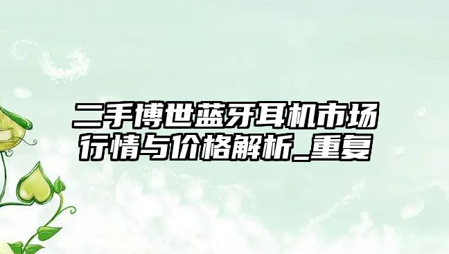 二手博世藍牙耳機市場行情與價格解析_重復